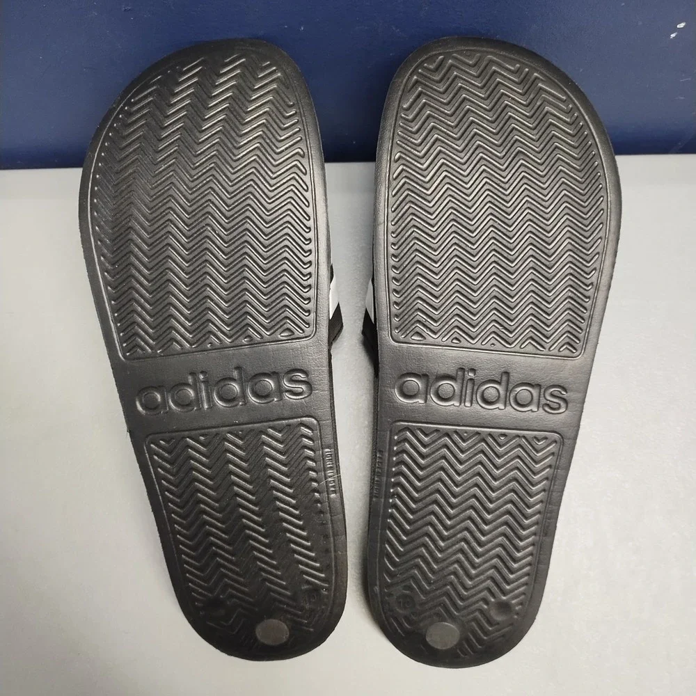 Adidas Adilette Shower‎ Slide Sandals Mens US Size 10 Black White Slip On GZ5922